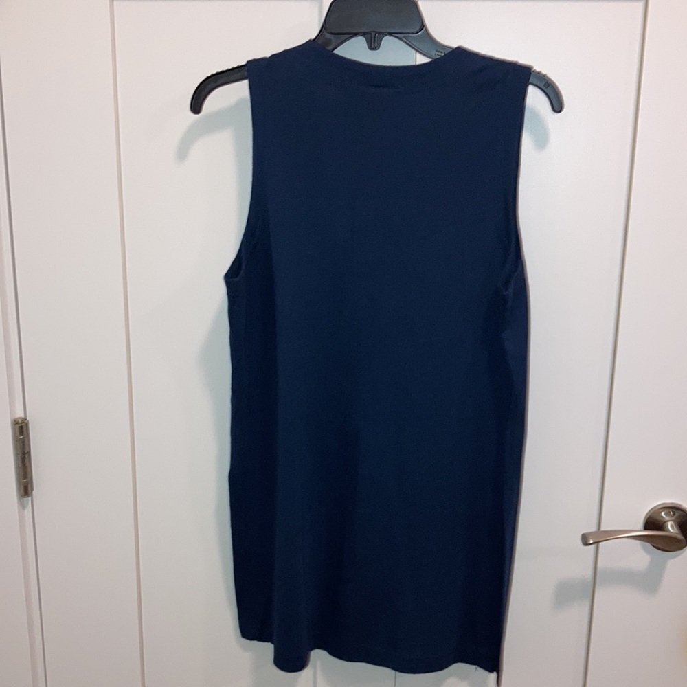 Petite Navy Front Button Down Tunic. Lizsport. - image 4